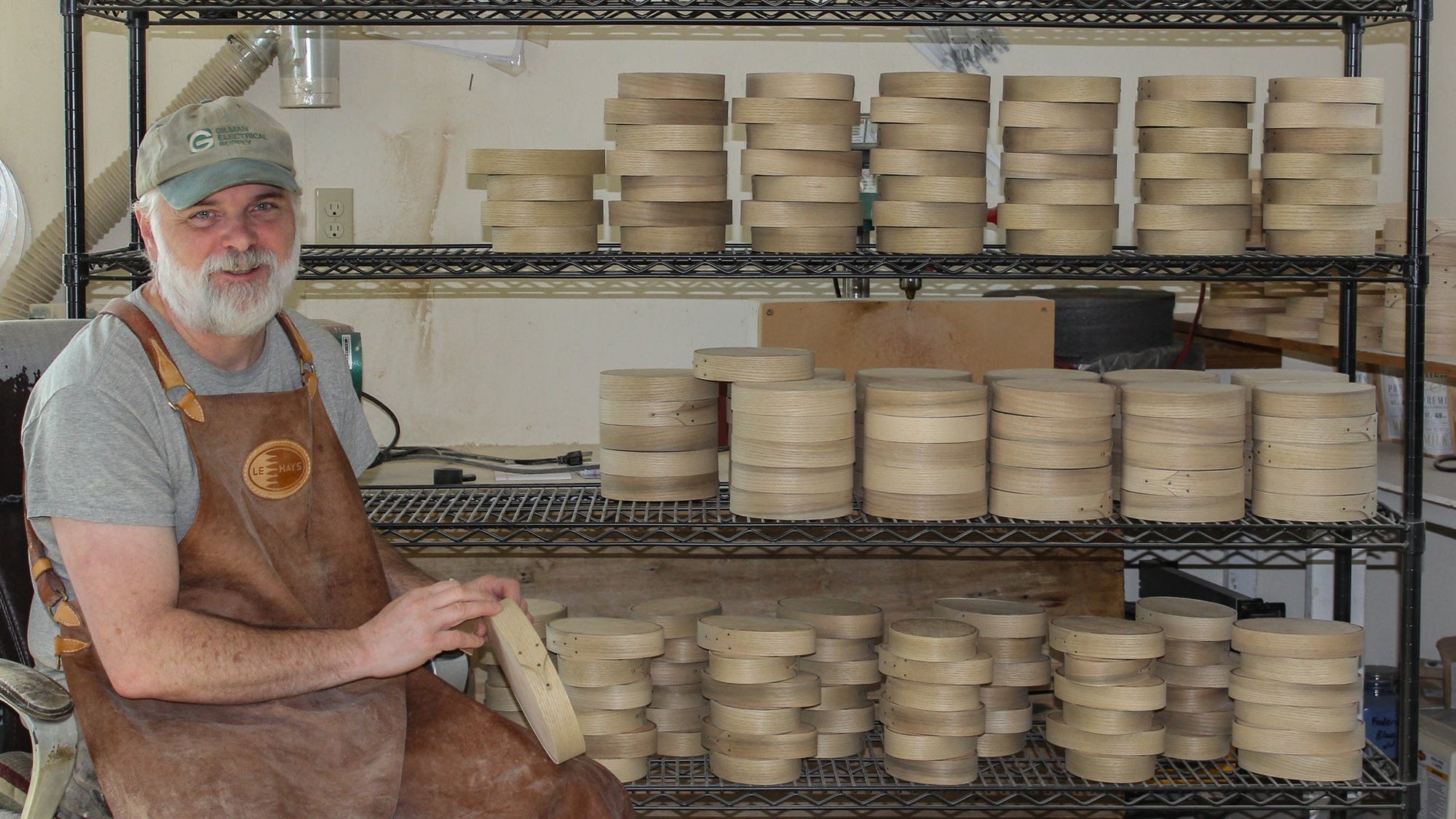 Robert LeHay working on Shaker Style trays