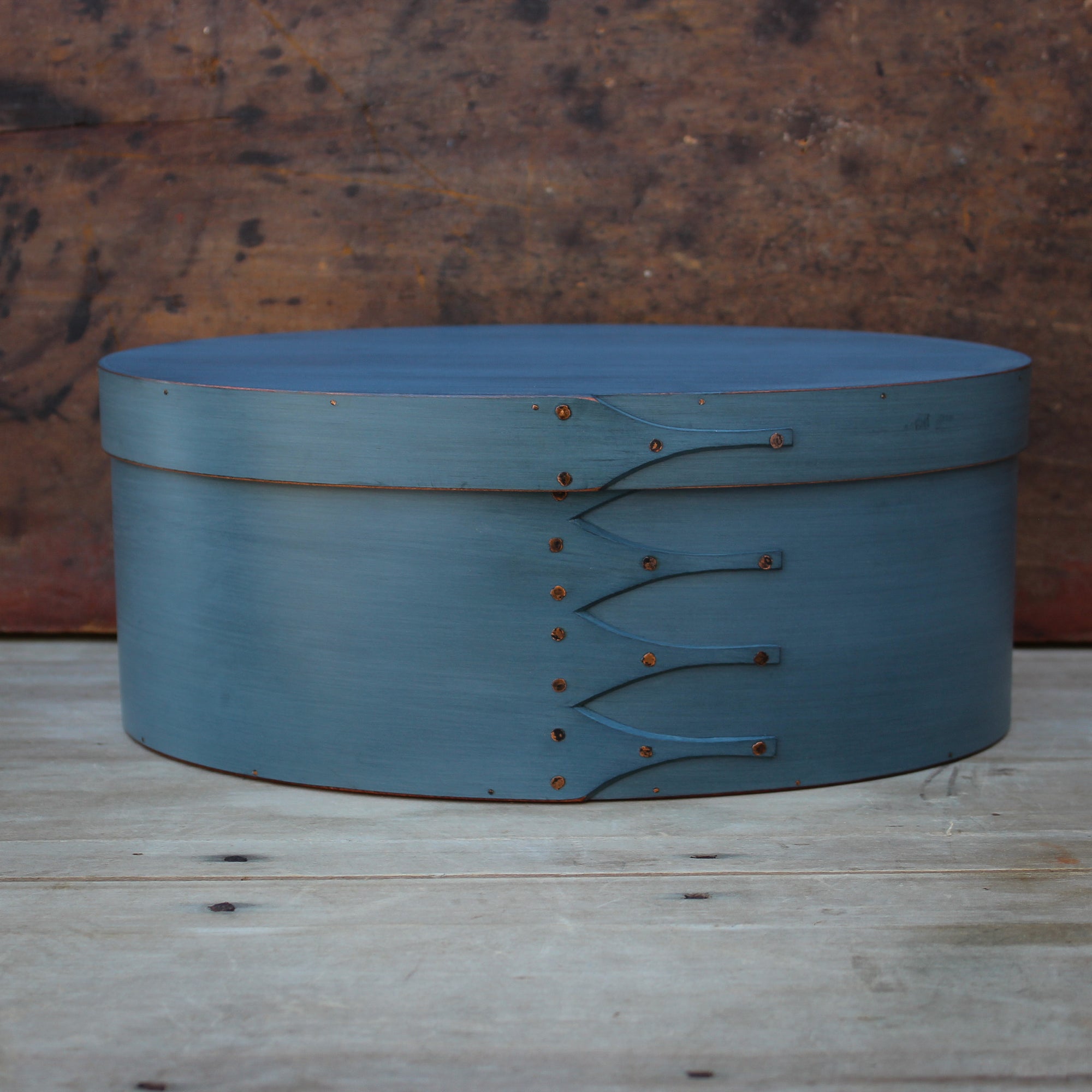 Size #7 Oval Box, Blue Milk Paint Finish **2nd, Discounted**