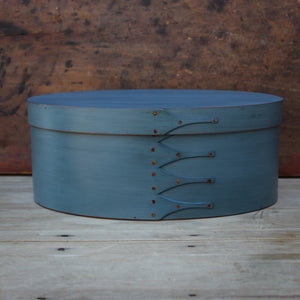 Size #7 Oval Box, Blue Milk Paint Finish **2nd, Discounted**