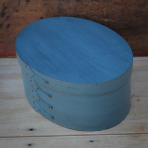 Size #7 Oval Box, Blue Milk Paint Finish **2nd, Discounted**