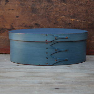 Size #4 Oval Box, Blue Milk Paint Finish