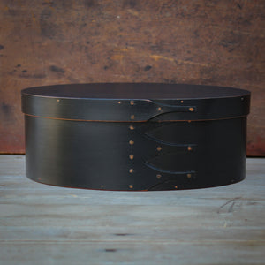 Size #4 Oval Box, Black Milk Paint Finish