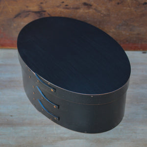 Size #4 Oval Box, Black Milk Paint Finish