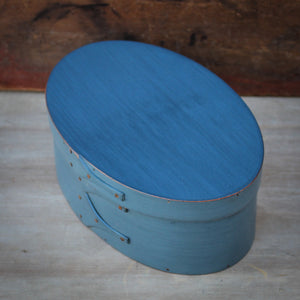 Size #3 Oval Box, Blue Milk Paint Finish **2nd, Discounted**