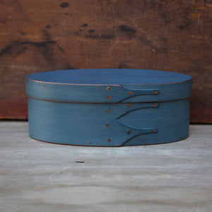 Size #2 Oval Box, Blue Milk Paint Finish **2nd, Discounted**