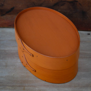 Recessed Lid - Size #3 Oval Box, Pumpkin Milk Paint Finish **2nd, Discounted**