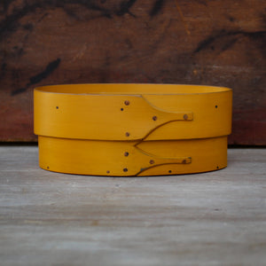 Recessed Lid - Size #1 Oval Box, Yellow Milk Paint Finish