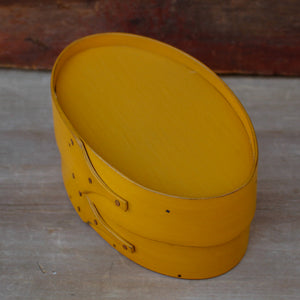 Recessed Lid - Size #1 Oval Box, Yellow Milk Paint Finish