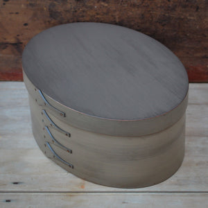 Size #7 Oval Box, Grey Milk Paint Finish