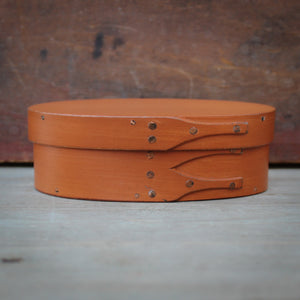 Size #0 Oval Box, Pumpkin Milk Paint Finish