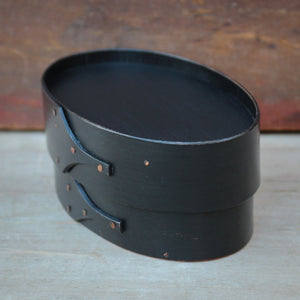 Recessed Lid - Size #1 Oval Box, Black Milk Paint Finish **2nd, Discounted**