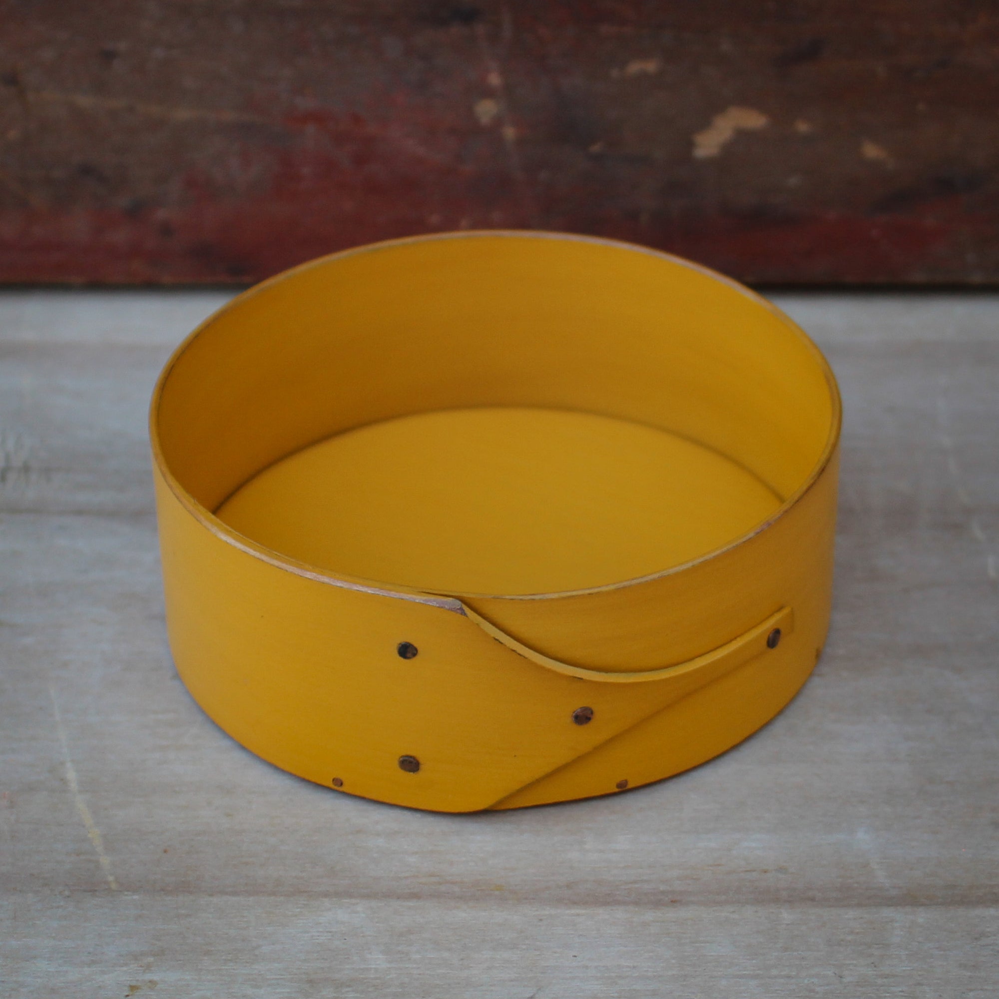 Pin Cushion Base, Yellow Milk Paint Finish