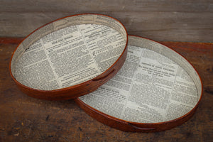 *Discounted* Set of two trays (Size #3 and #4) Civil War-Era Newspaper Lined Trays – 2nd, Discounted