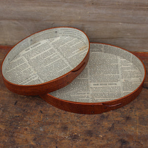 *Discounted* Set of two trays (Size #3 and #4) Civil War-Era Newspaper Lined Trays – 2nd, Discounted