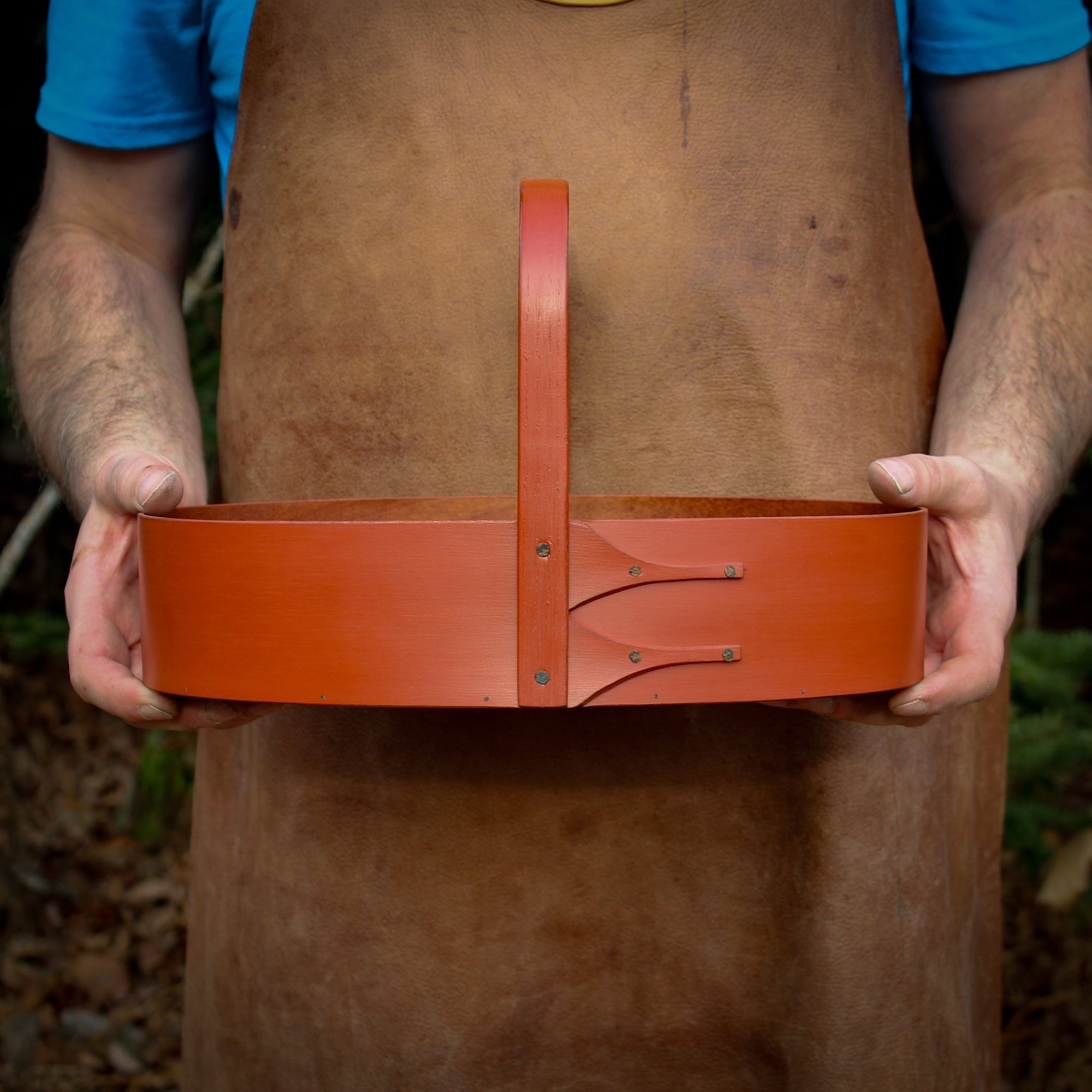 Large Sewing Carrier, Red Milk Paint Finish